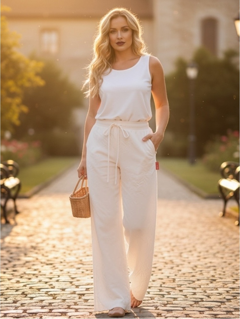 Medium Carbon38 Women's White Sweatpants